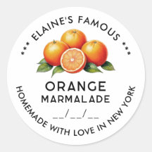 Editable orange marmalade sticker with date