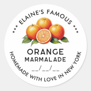 Editable orange marmalade sticker with date