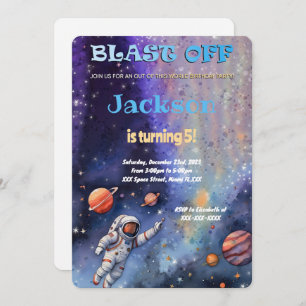 Editable Outer Space Birthday Party Invitation