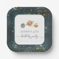Editable Outerspace Party Plates
