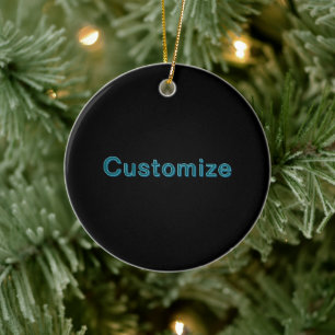 Editable Outlined Lettering w/Drop Shadow  Ceramic Tree Decoration