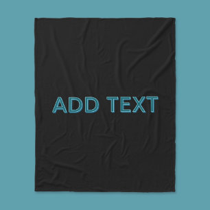 Editable Outlined Lettering w/Drop Shadow Fleece Blanket