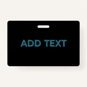 Editable Outlined Lettering w/Drop Shadow  ID Badge