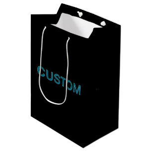 Editable Outlined Lettering w/Drop Shadow Medium Gift Bag