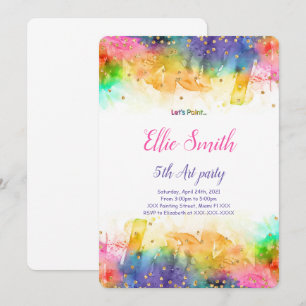 Editable Painting Birthday Invitation 