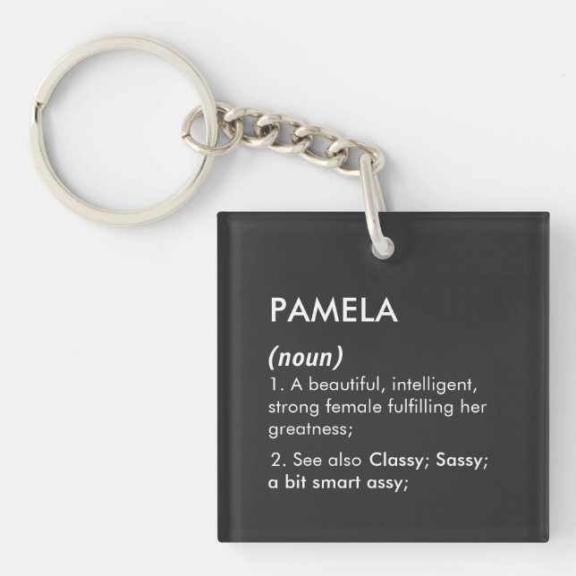 Editable Pamela name definition, custom name Key Ring (Front)