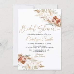 Editable Pampas Grass Bridal Shower Invitation
