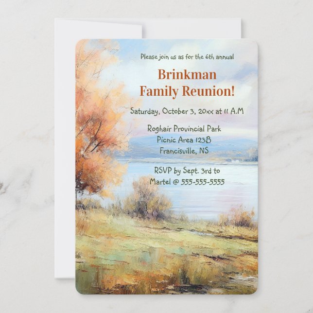 Editable Park Landscape Family Reunion Invitation (Front)