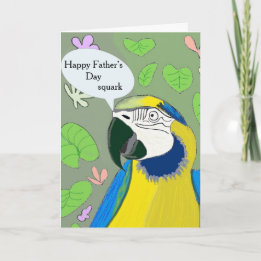 Editable Parrot Father’s Day Card