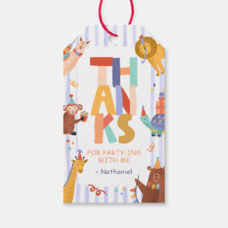 Editable Party Animals Favor / Thank you Tag