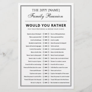 Editable Party Games Fun Riddles Family Reunion Flyer