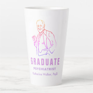 Editable Pastel Freud Psychology Graduate name Latte Mug