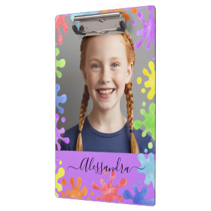 Editable Pastel Splash Custom Photo Frame  Clipboard