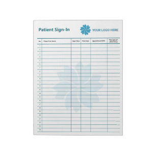 Editable Patient Sign-In Notepad