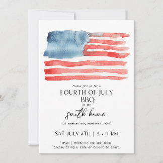 Editable Patriotic Independence Day BBQ Invitation