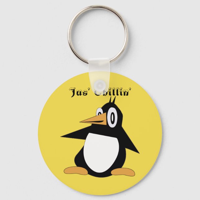 Editable Percius The Penguin Basic Keychain (Front)