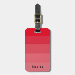 Editable Personal Bright Red Pink Coral Hues Luggage Tag