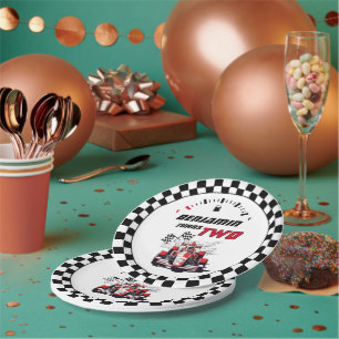 Editable Personalised Two Fast Birthday Party Paper Plate