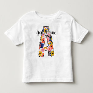 editable photo Alphabet letters A personalised Toddler T-Shirt