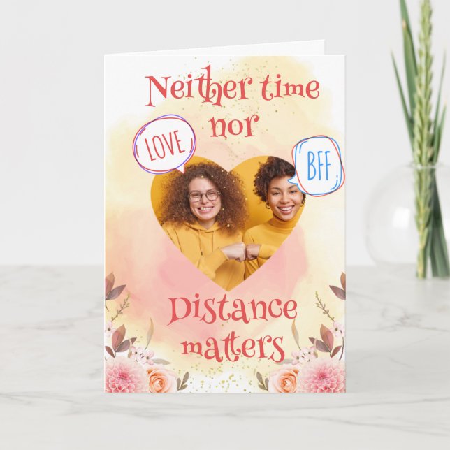 Editable Photo BFF Valentine's Day Card (Front)