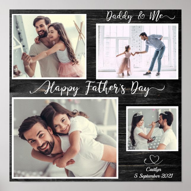 Editable Photo Collage - Fathers Day Poster (Front)