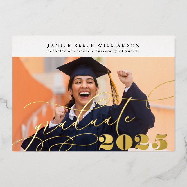 Editable Photo College Graduation GOLD Foil I (Front)