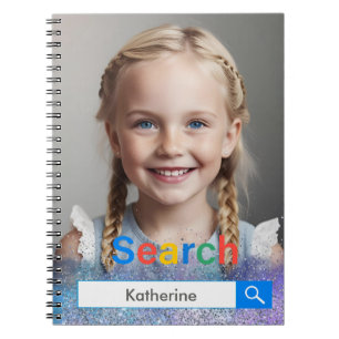 Editable Photo Google search Bar unique gift Notebook