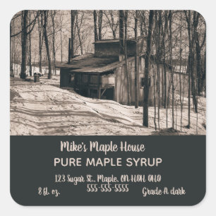 Editable Photo Maple Syrup Label