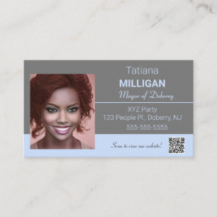 Editable Photo Politician QR Code Business Card