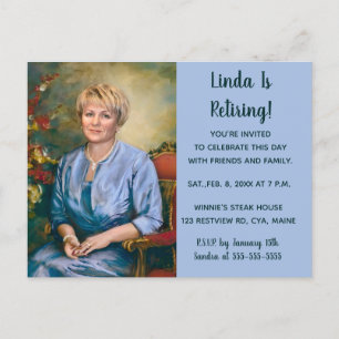 Editable Photo Retirement Party Invitation Postcard