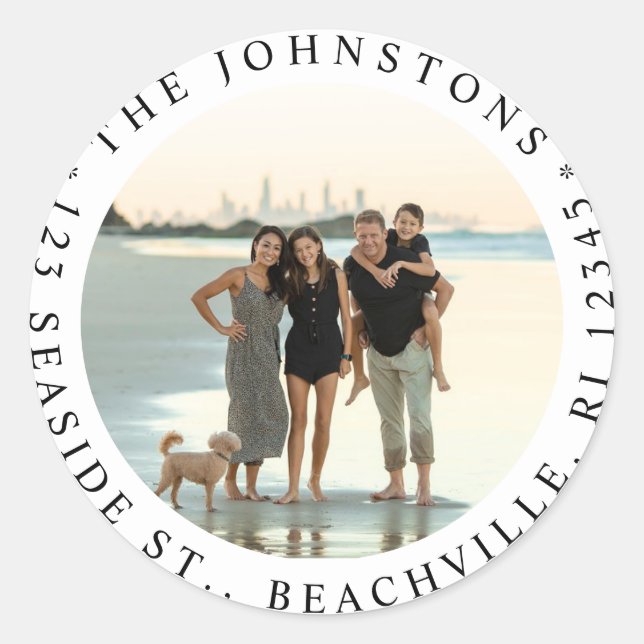 Editable Photo Return Address Label  (Front)