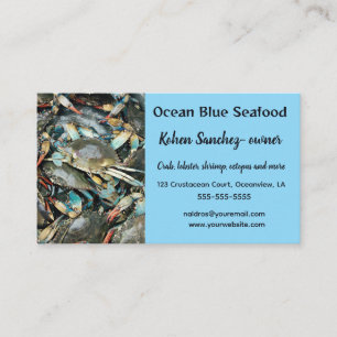 Editable Photo Seafood Distributor Business Card