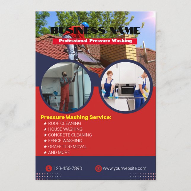 Editable Photograph  Pressure Washing Flyers Invitation (Front)