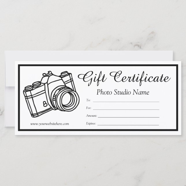 Editable Photography Gift Certificate Template  (Front)