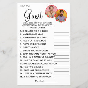 Editable Photos Find the Guest Bridal shower game Flyer