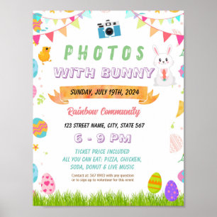 Editable Photos with the Easter Bunny Flyer Poster