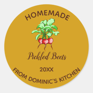 Editable Pickled Beets Classic Round Sticker