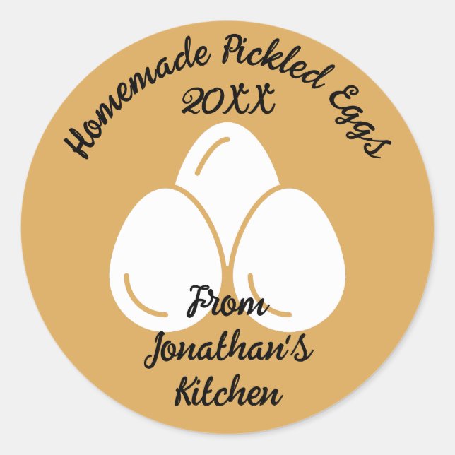 Editable Pickled Eggs Classic Round Sticker (Front)