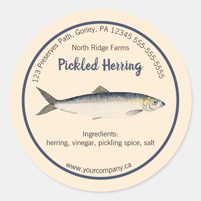 Editable Pickled Herring Label (Front)