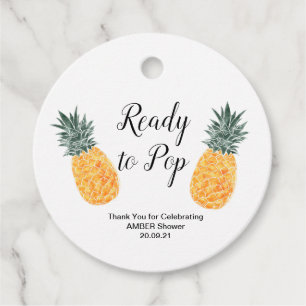 EDITABLE Pineapple theme Baby Shower tags