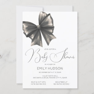 Editable Pink Bow Coquette Invitation