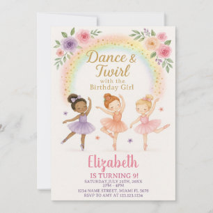 Editable Pink Dance Party Invite for Girls