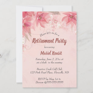 Editable Pink Flowers Invitation Card