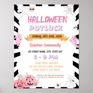 Editable Pink halloween flyer Poster