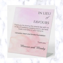 Editable Pink In Lieu Of Wedding Favours