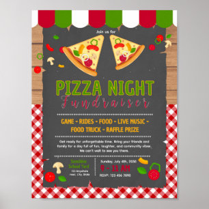 Editable pizza fundraiser flyer poster