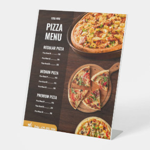 Editable Pizza Menu pizzeria Restaurant Menu Pedestal Sign