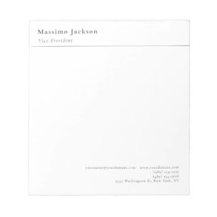 Editable Plain Black & White Professional Modern Notepad