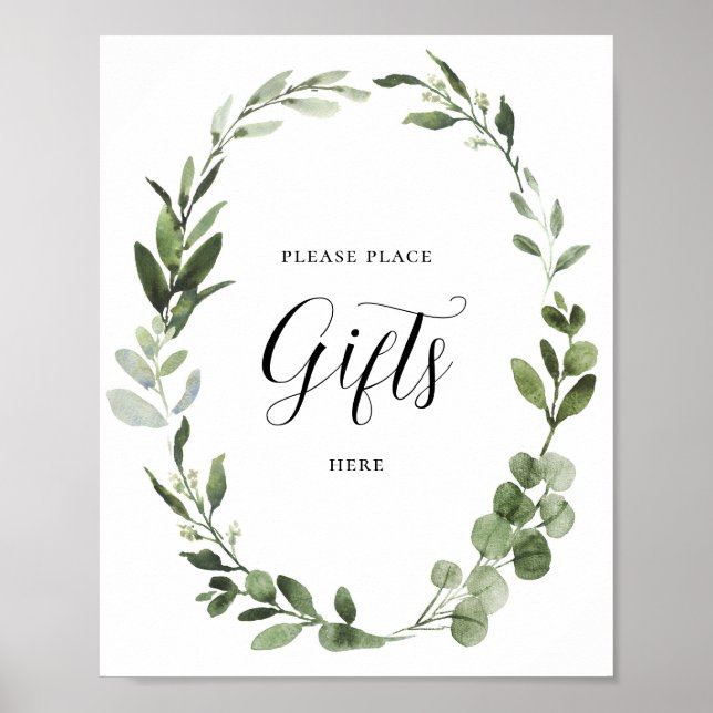 Editable Please Place Gifts Here Party Sign (Front)