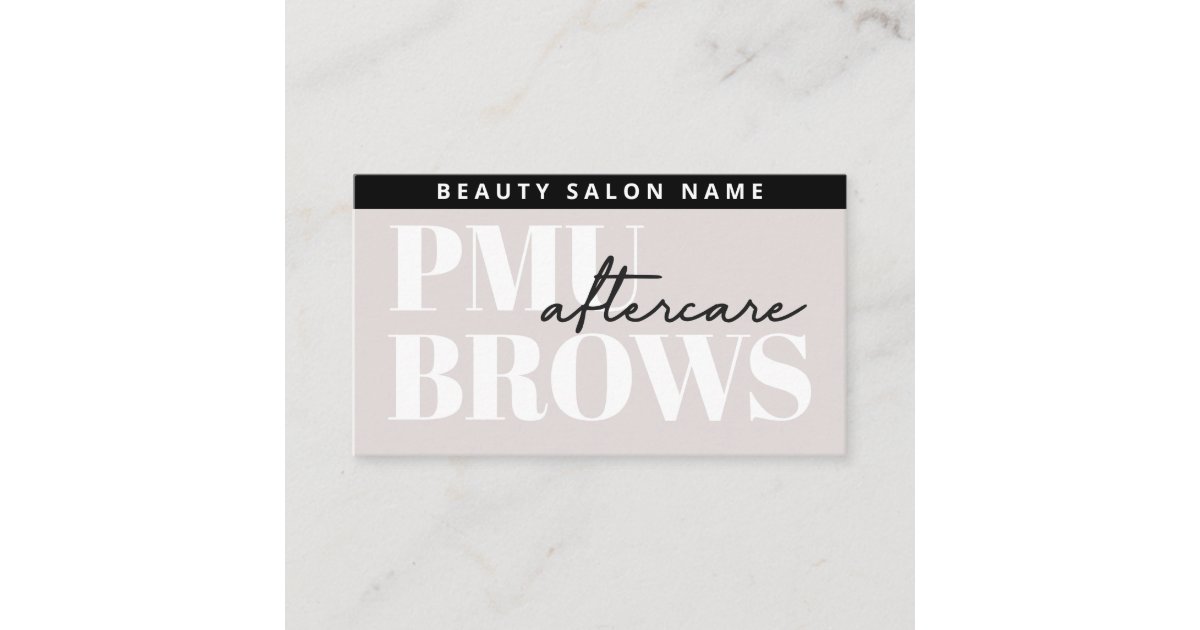 Editable PMU Brow Eyebrows Microblading Aftercare Business Card | Zazzle